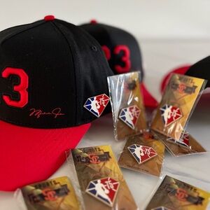 Black and Red Cap with Number 3